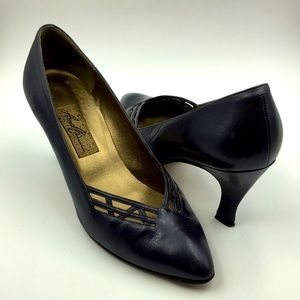 Amalfi Italy navy blue leather vintage style 8 summer evening dance